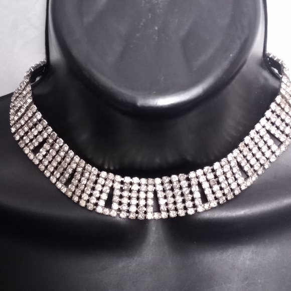 VINTAGE Rhinestone Necklace - Picture 2 of 5